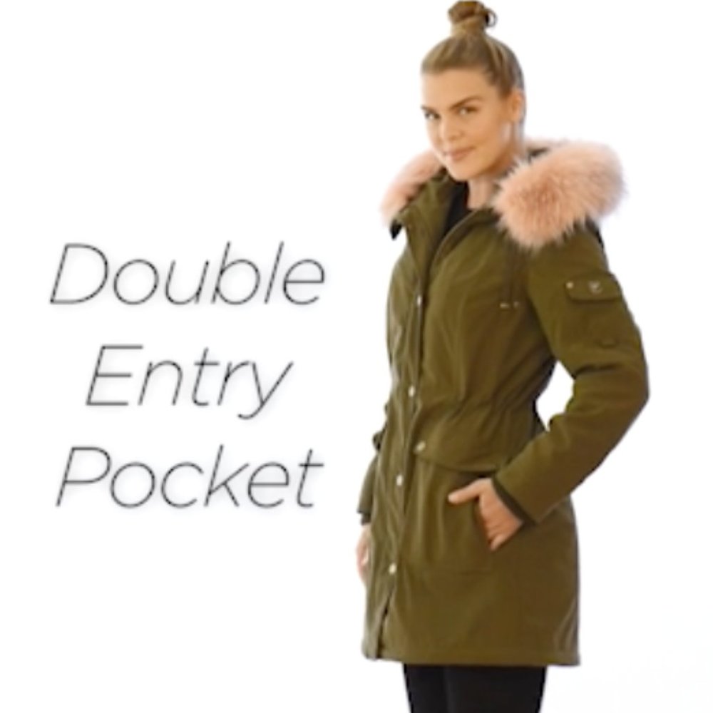 Customizable Faux-Fur-Trim Anorak Coat - Picture 8 of 8